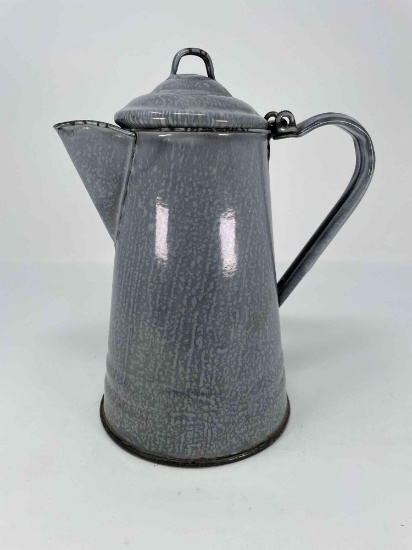 Gray Enamelware Coffee Pot