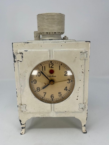Vintage Telechron Clock in Antique Refrigerator Form