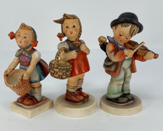 3 Hummel Figures- "Little Helper", "Little Shopper" and "Little Fiddler"