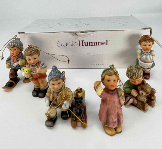 6 Goebel Figural Ornaments with Studio Hummel Box