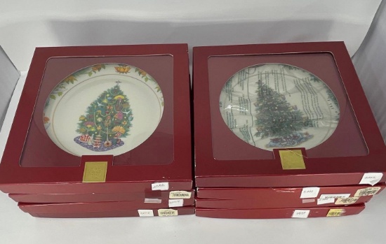 8 Lenox "Christmas Trees Around the World" Plates, 1999-2006