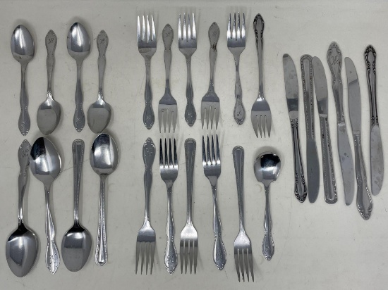 Stainless Flatware Grouping, Assorted Patterns