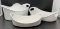 3 White Rachael Ray Casserole Dishes, One Has Lid