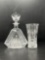 Crystal Decanter with Stopper and Crystal Vase
