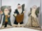 3 Wooden Stand-Up Santa Figures, Signed 
