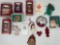 4 Hallmark Ornaments with Boxes, Cable Car with Box, Santa Face Ornamennts,