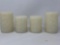 4 Battery Operated Embossed Pillar Candles