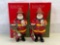 2 Possible Dreams Clothtiques Fireman Santa Figures with Boxes