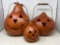 3 Various Sized Gourd Jack-O-Lanterns with Handles