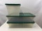 3 Plastic Storage Containers with Green Lids