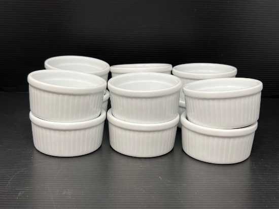 12 White Ceramic Ramekins