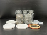 Atlas Canning Jars with Wire/Glass Lids & Rubber Rings