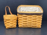2 Longaberger Baskets- 2002 Father's Day Caddy and 2000 Chives Booking Basket