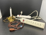 2 Power Strips, Extension Cord, Electric Window Candle