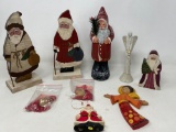 Santa and Angel Figures- Some Wood Cut-Outs, One Papier Mache