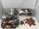 Pine & Pine Cone Wreath, 2 Pine Cone & Greenery Candle Arrangements, Other Star Shaped Votive Holder