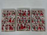 3 Boxes, Each with 12 Glass Santa Ornaments, 36 Pieces Total