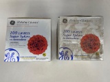 2 G.E. Holiday Classics 100 Lights Super Spheres- Both Red