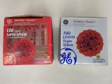 2 G.E. Holiday Classics 100 Lights Super Spheres- Both Red