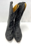 Black Nocoma Boots Snakeskin Cowboy Boots, Size 10D