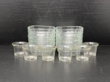 10 Square Glass Bowls and 6 Small Cups