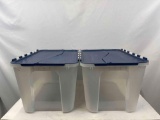 2 Totes with Blue Hinge Lids