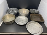 Metal Bakeware- Springform Pans, Bundt Pan, Square Cake Pan and 2 Round Pans