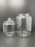Lidded Biscuit Jar and Other Larger Jar with No Lid