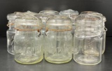 11 Canning Jars with Wire/Glass Lids
