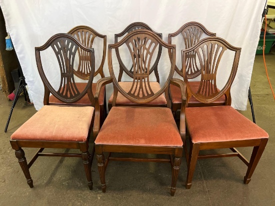 Assembled Set of 6 Shield Back Chairs- All Upholstered to Match