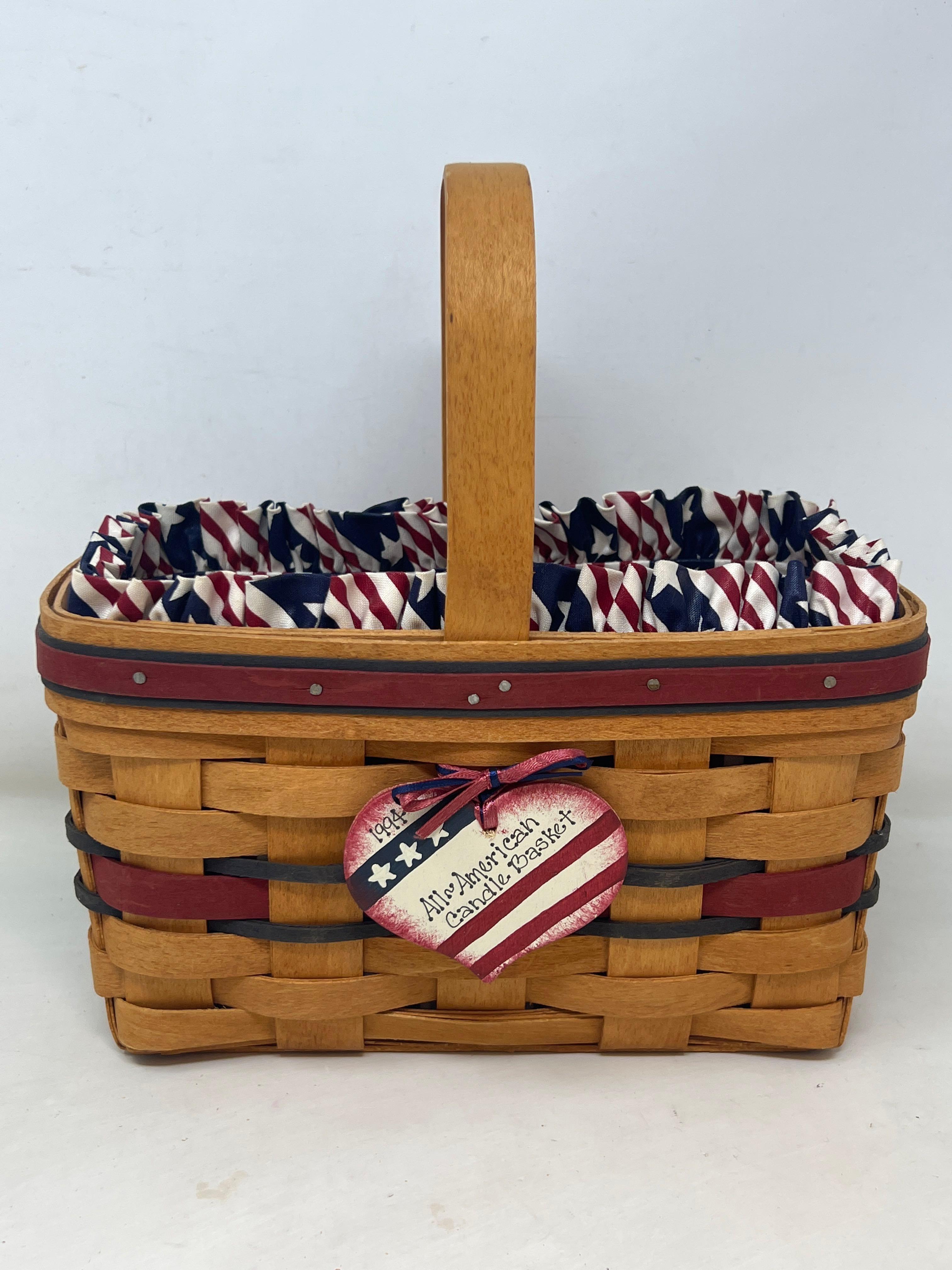 Longaberger 1994 キャンドルバスケット ライナー付 Vintage