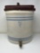 York 5-Gallon Stoneware Beverage Dispenser with Wooden Lid