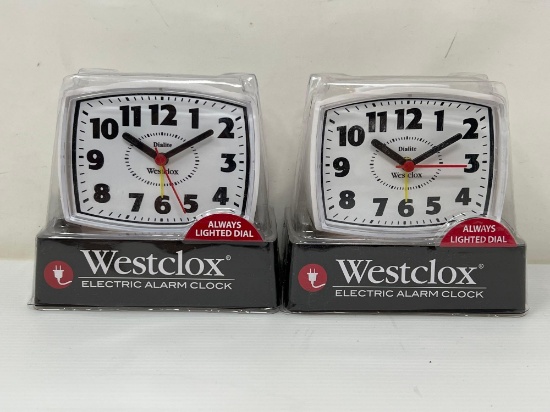 2 Westclox Electric Alarm Clocks- New in Packaging