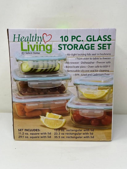 Healthy Living 10 Piece Glass Storage Set