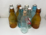 9 Bottles- Brown, Blue, Clear- Absolutely Pure Milk