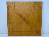 Wooden Baseball Themed Clock