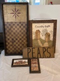 Country Wall Decor- Game Board, Country Bath, Pears, Noah's Ark and Toy Shoppe