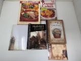 4 Cookbooks and 2 Notepads- Snowmen and Basket with Flowers