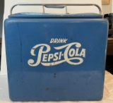 Blue Metal Pepsi-Cola VINTAGE Cooler by Progress Refrigerator Co.