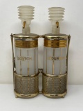 Bourbon & Scotch Dispensers in Gold Tone Holders, 1960's believed to be Fred Press