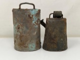 2 Cow Bells- One with Strap Remnant