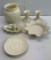 Lenox Grouping- Vase, Pair of Candle Holders, Holly Leaf Dish, Flower Petal Dish and Saucer