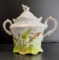 Exquisite Antique Hand Painted China Sugar Bowl with Lid
