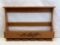 Wooden Wall Wine Shelf with Slots for Stemmed Glasses