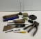 Tools: Folding Rulers, Tape Measures, Putty Knives, File, Screwdrivers, Receipt Pin and Punch