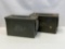2 Green Metal Ammo Boxes