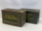 2 Green Metal Cartridge Boxes