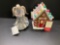 Sarah's Angel Figure and Hallmark Light-Up Gingerbread House