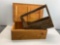 Wooden Box with Hinged Lid and Wooden Tool Caddy