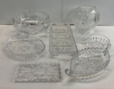 Clear Glass Grouping- Bowls, Serving Tray, Divided Platter